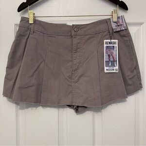 Rewash Women's Sz 9 Mini Skort Neutral Gray/Beige Low Rise Pleated Pockets NWT
